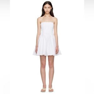 Matteau White Shirred Bodice Minidress